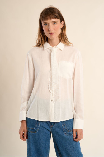 Chemise blanche avec cravate en dentelle