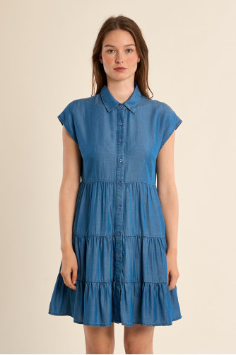 Robe courte en lyocell