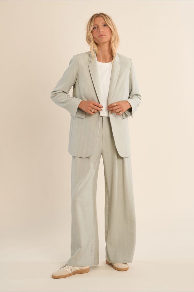 Blazer de mujer de manga larga, cuello y solapa.