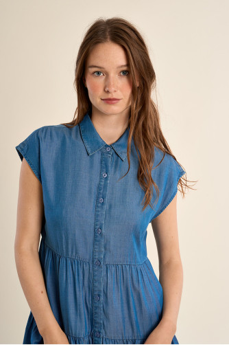 Robe courte en lyocell