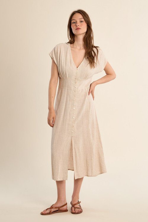 Midi dress, buttoned at the front