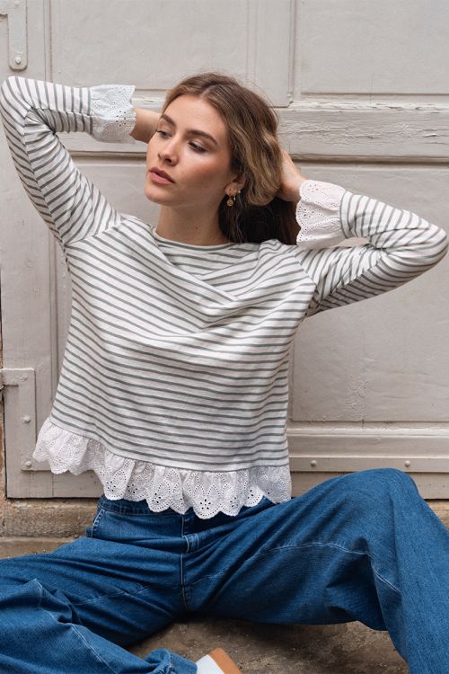 Long-sleeved cotton T-shirt