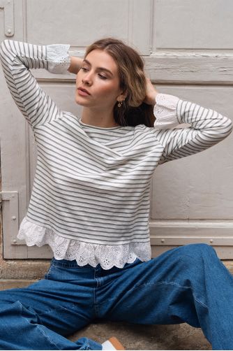 Long-sleeved cotton T-shirt