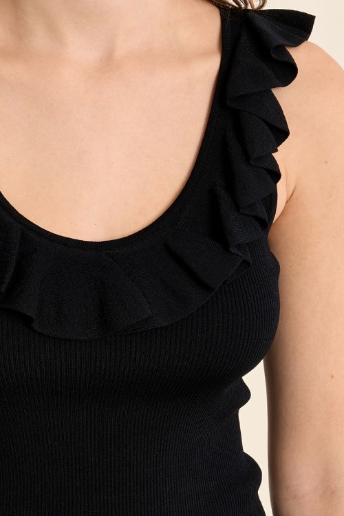 Top de mujer de tirantes, detalle volante.