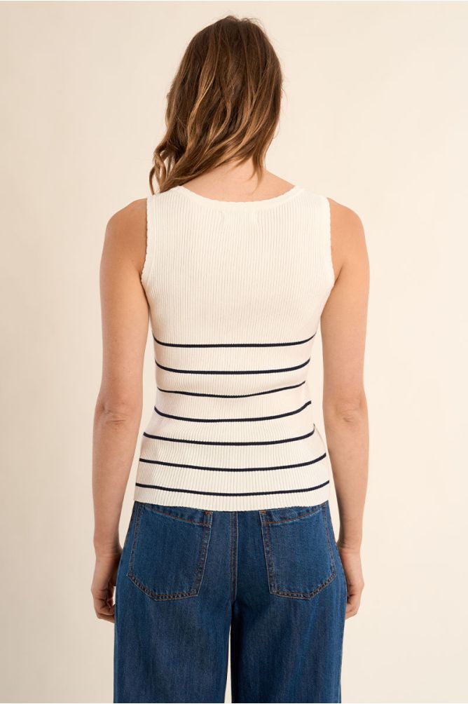 Ribbed sailor tank top