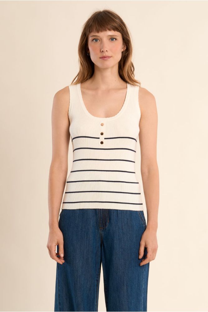 Ribbed sailor tank top