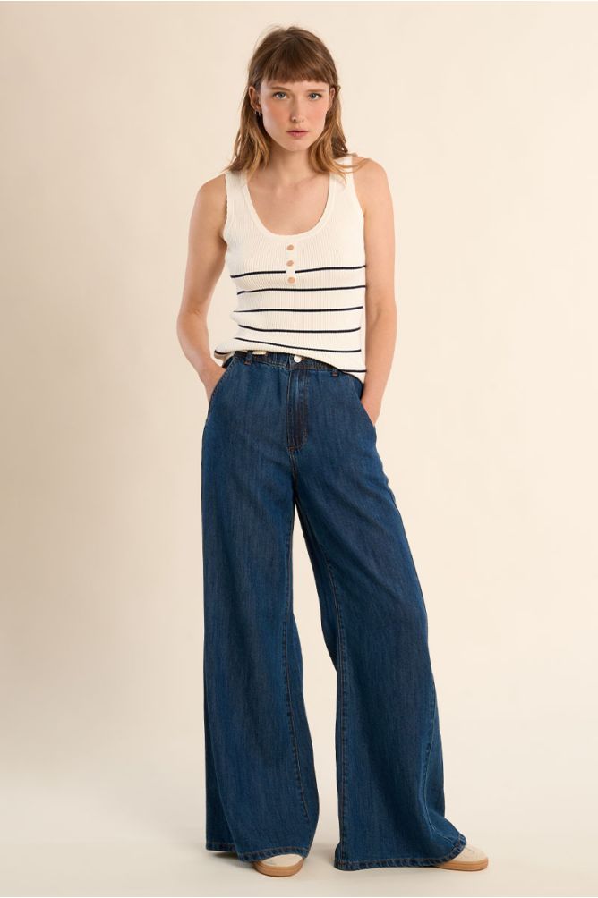 Ribbed sailor tank top