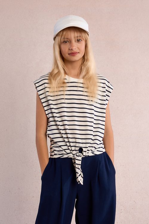 T-shirt rayé, à nouer