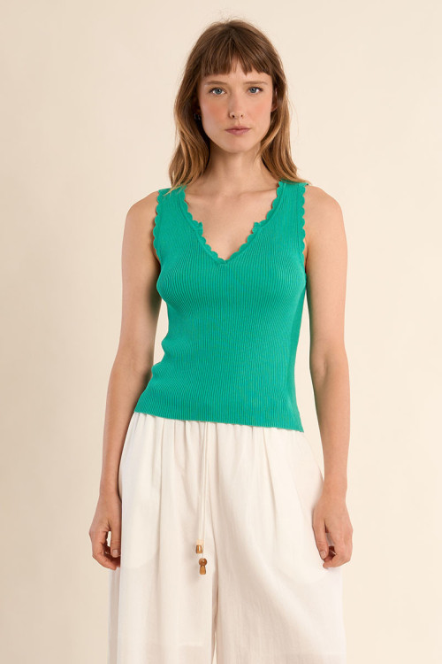 Ribbed knit tank top