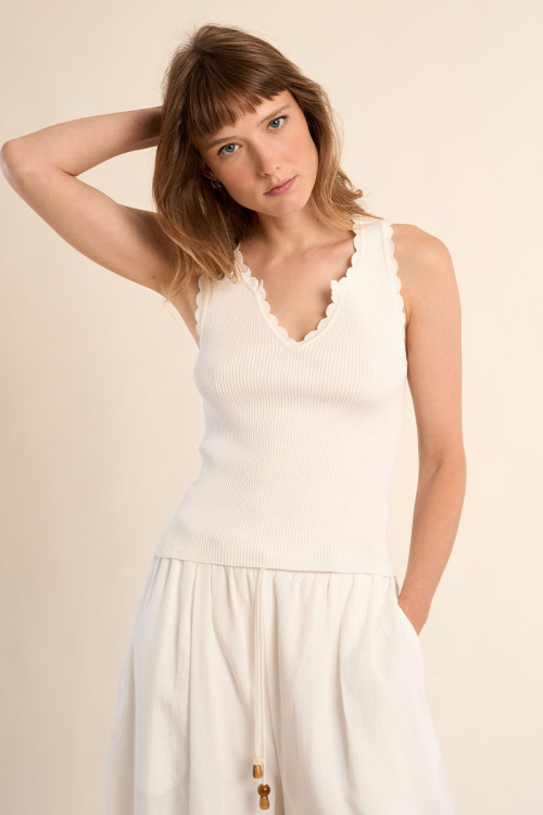 Ribbed knit tank top