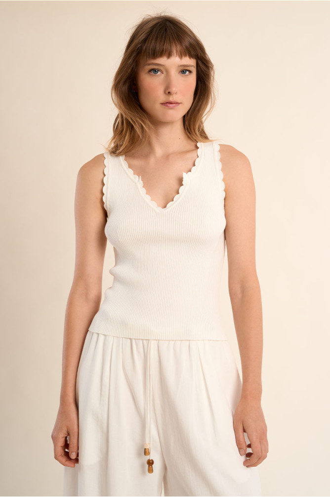 Débardeur en maille côtelée