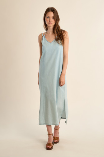 Robe longue, en lyocell