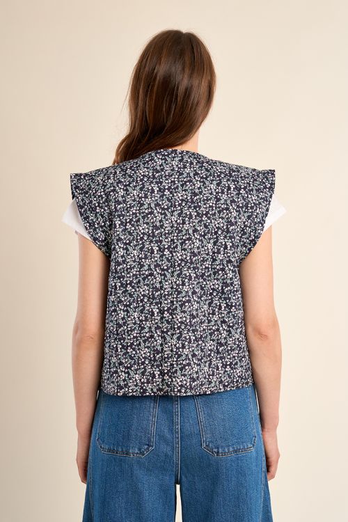 Chaleco de mujer, estampado flores.