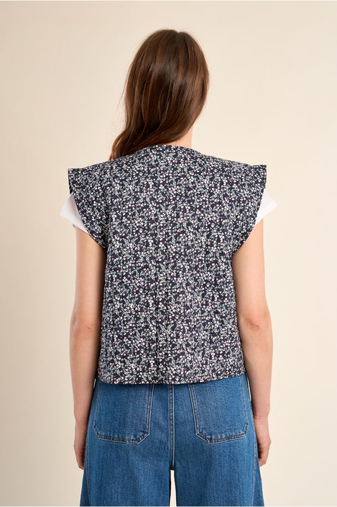 Chaleco de mujer, estampado flores.