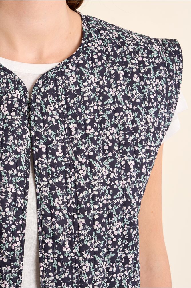 Chaleco de mujer, estampado flores.