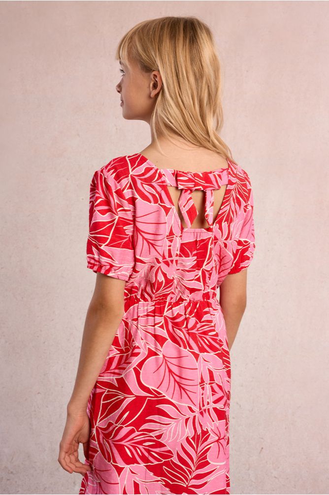 Printed dress, elasticated waist