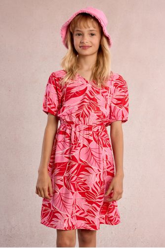 Printed dress, elasticated waist