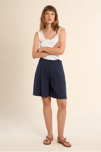 Top de mujer sin manga, con volantes.