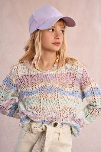 Pull tie-dye ajouré