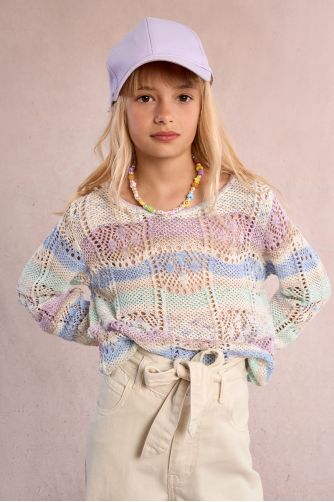 Openwork tie-dye sweater
