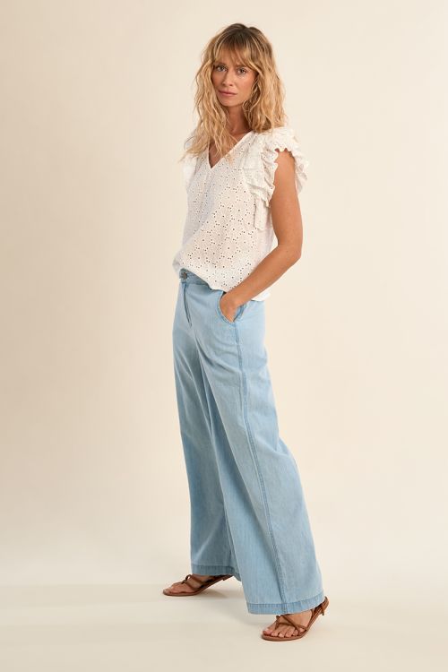 Cotton top, broderie anglaise