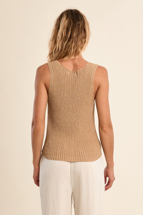 Openwork knit tank top