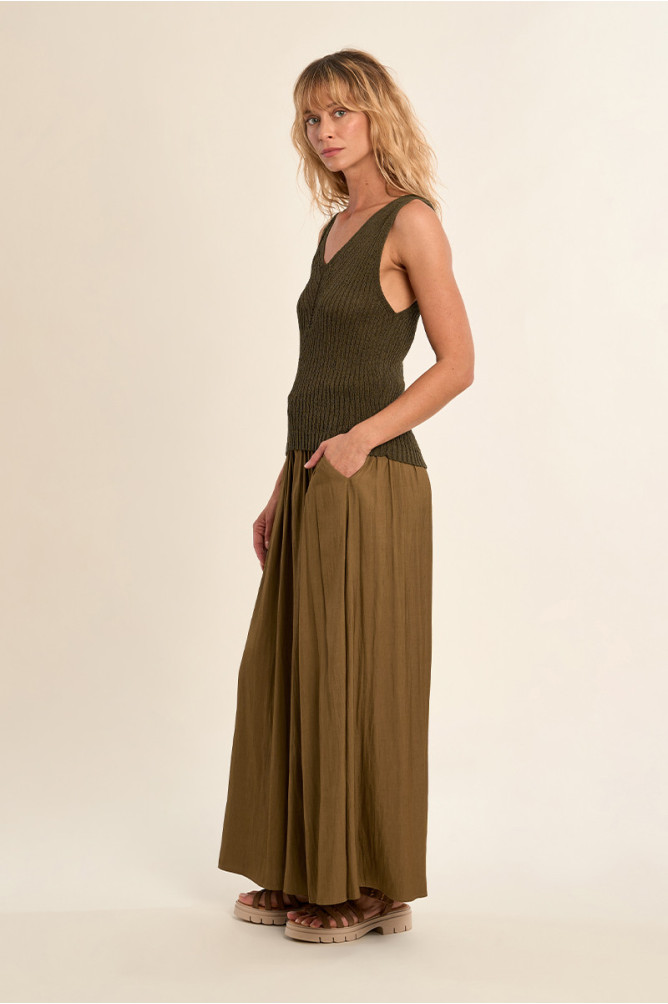 Openwork knit tank top