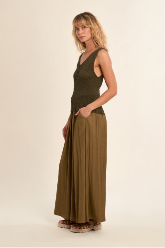 Openwork knit tank top