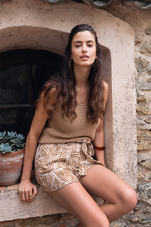 Crochet knit tank top