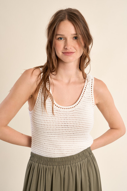 Crochet knit tank top