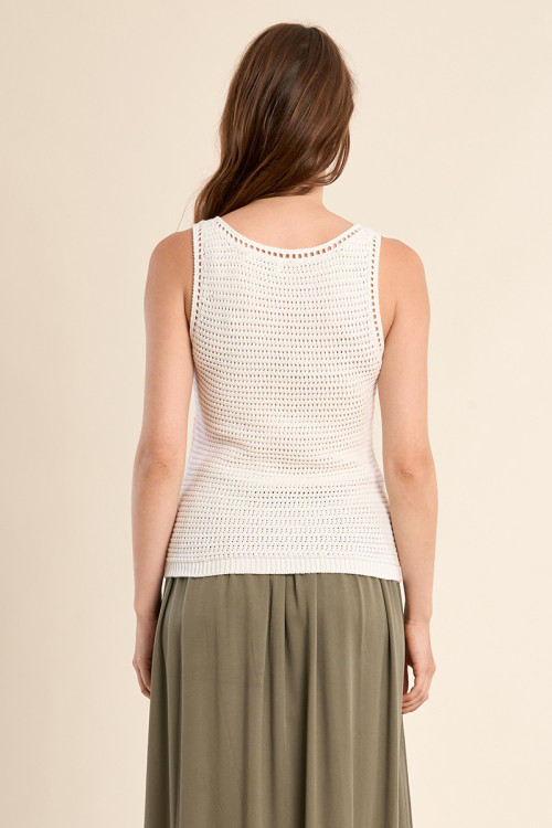 Crochet knit tank top