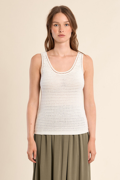 Crochet knit tank top