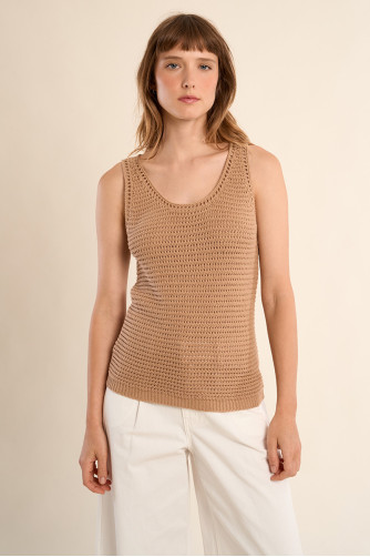 Crochet knit tank top