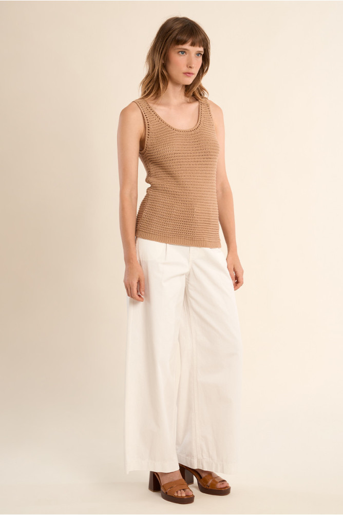 Crochet knit tank top