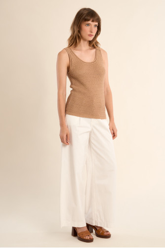 Crochet knit tank top