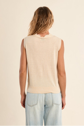 Gilet sans manches, col V