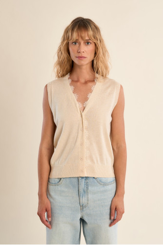 Gilet sans manches, col V