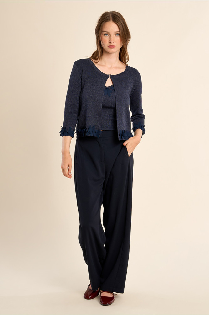 Cárdigan de mujer de manga larga, con detalles.