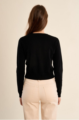 Gilet boutonné, détails cœurs