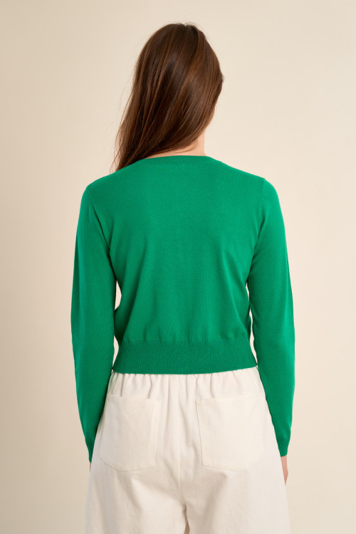 Buttoned cardigan, heart details