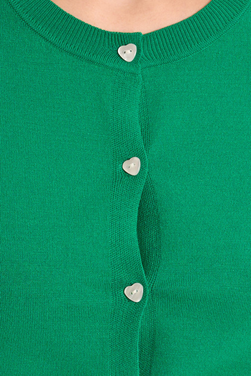 Cárdigan de mujer de manga larga, detalle corazones.