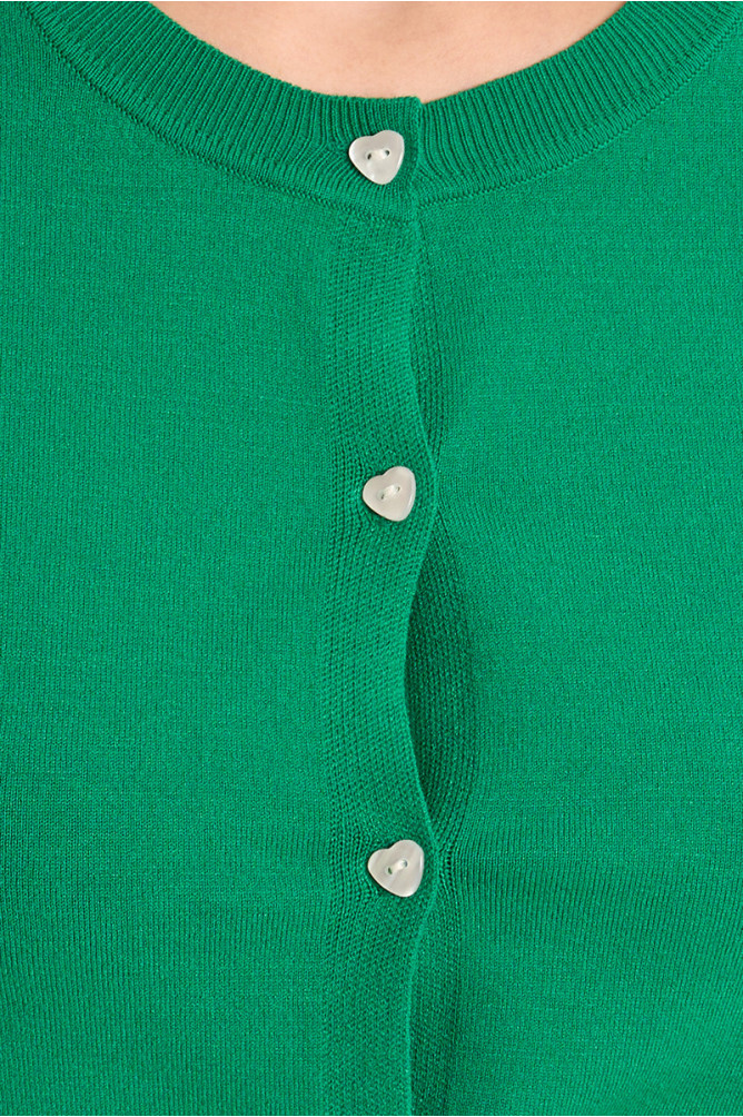 Cárdigan de mujer de manga larga, detalle corazones.