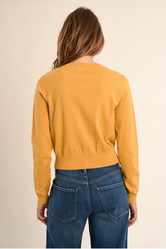 Gilet boutonné, détails cœurs