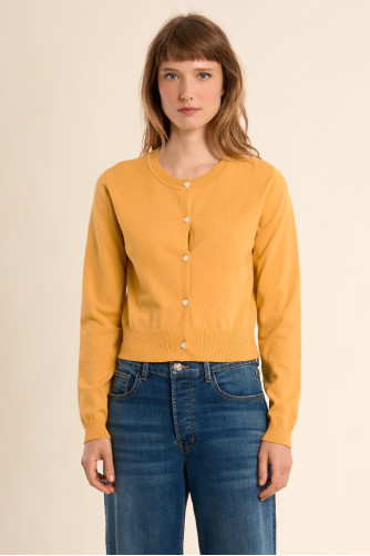 Gilet boutonné, détails cœurs