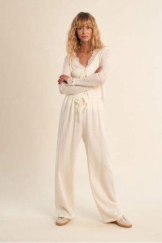 Knotted knit cardigan