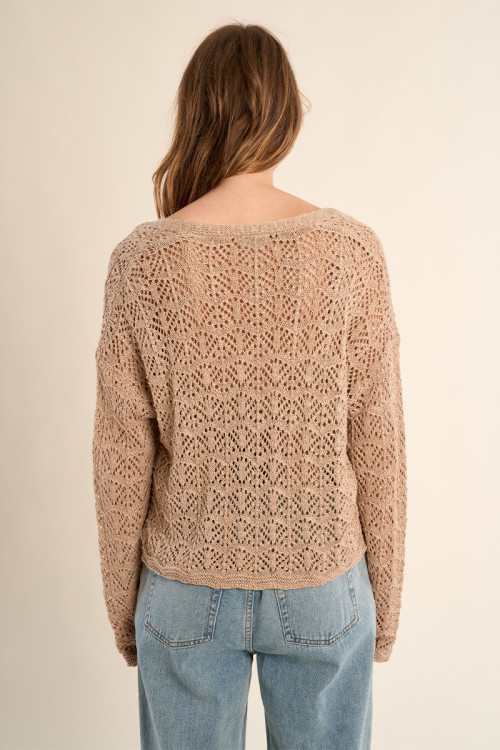 Openwork knit cardigan
