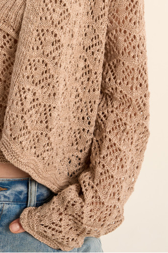 Openwork knit cardigan