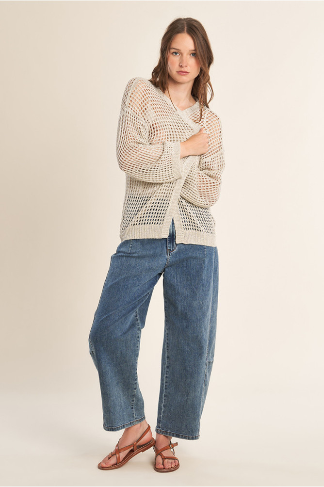 Gilet en maille irisé et semi-transparence