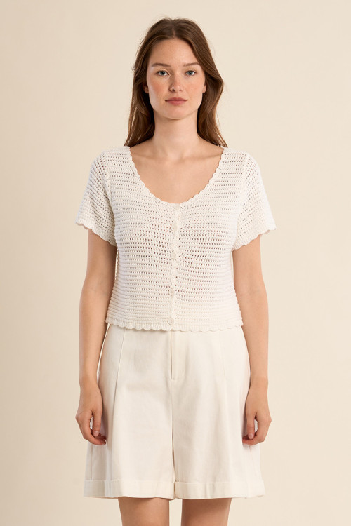 Crochet knit cardigan