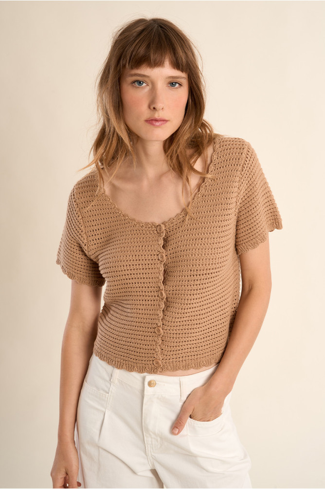 Crochet knit cardigan